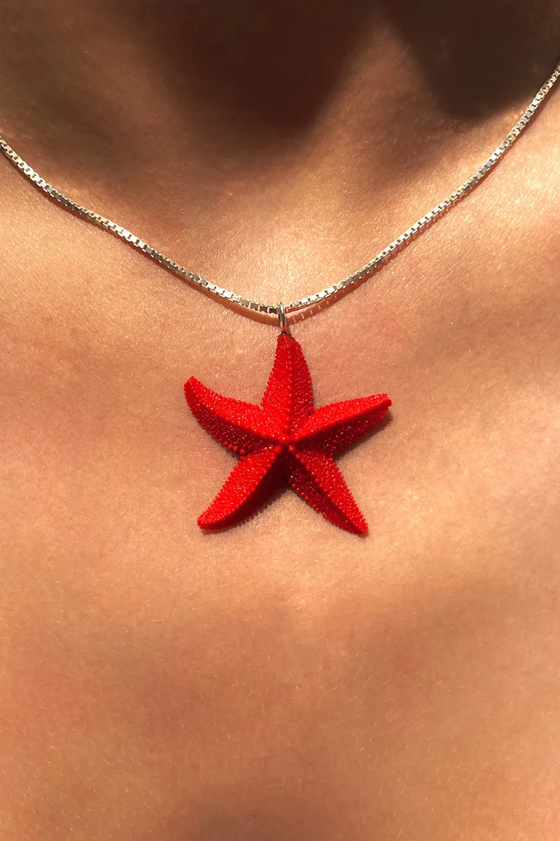 Ruby Star Pendant silver