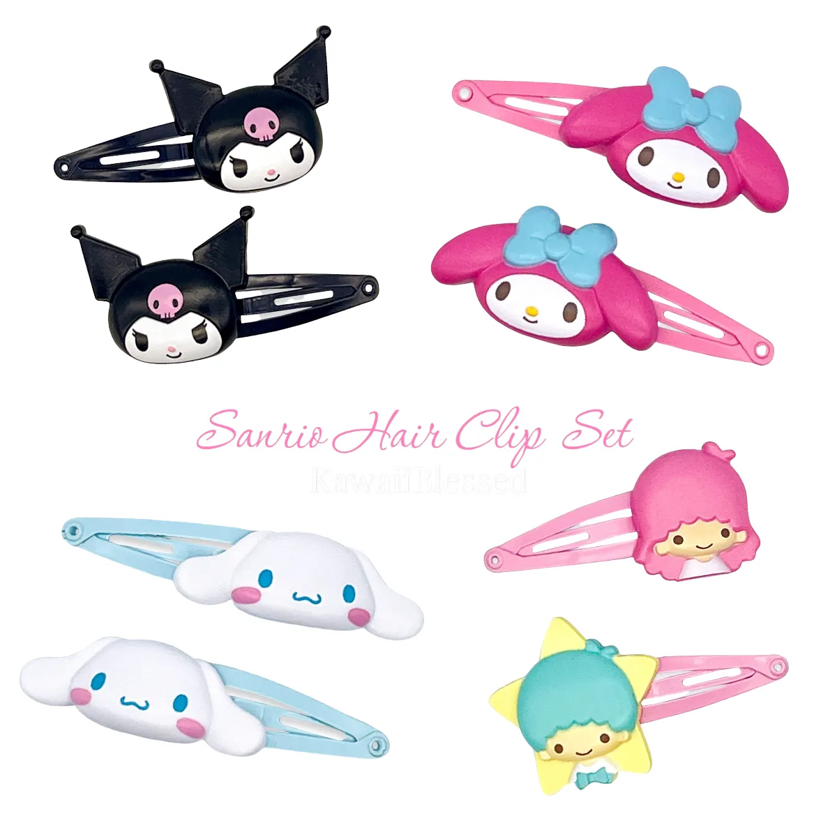 Sanrio Character Mascot Hair Clips 2-Pcs Set (New 2022)