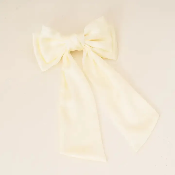 Satin Hair Bow (Cream)