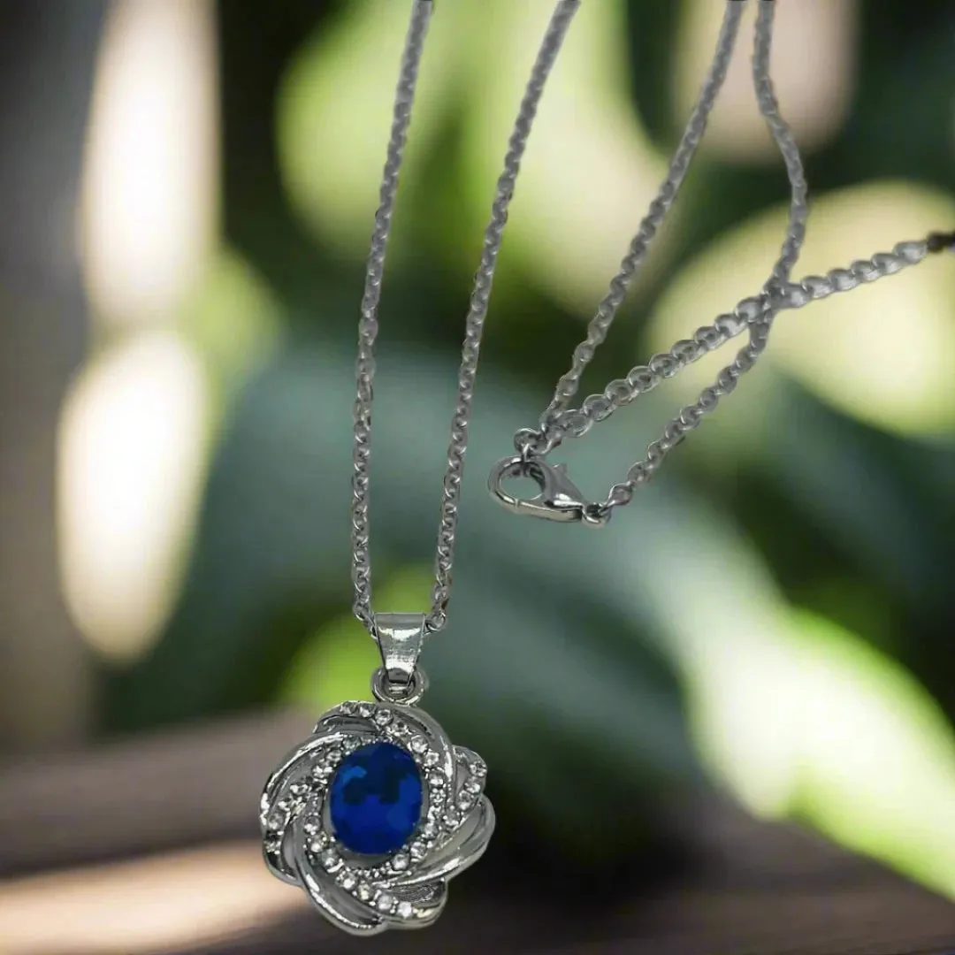 September Birthstone Sapphire Necklace