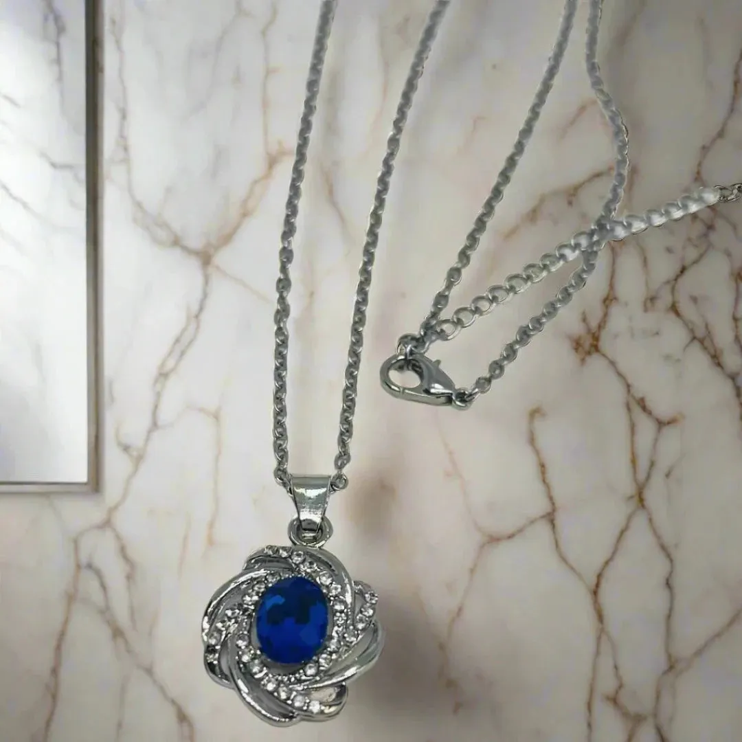 September Birthstone Sapphire Necklace