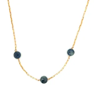 silk road - sapphire 3-station necklace