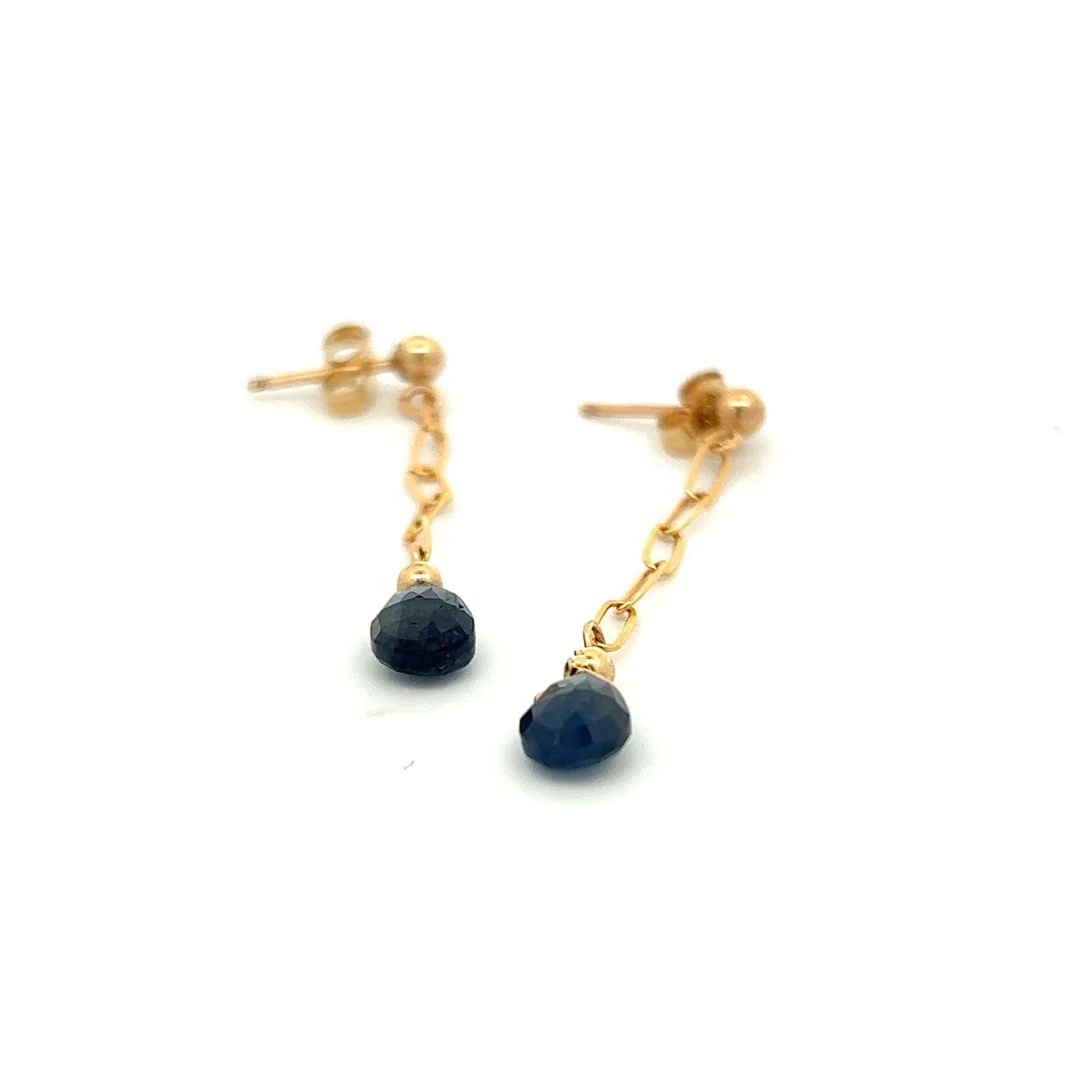 silk road - sapphire chain drop earrings