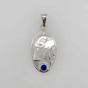 Silver Eagle Pendant with Stone