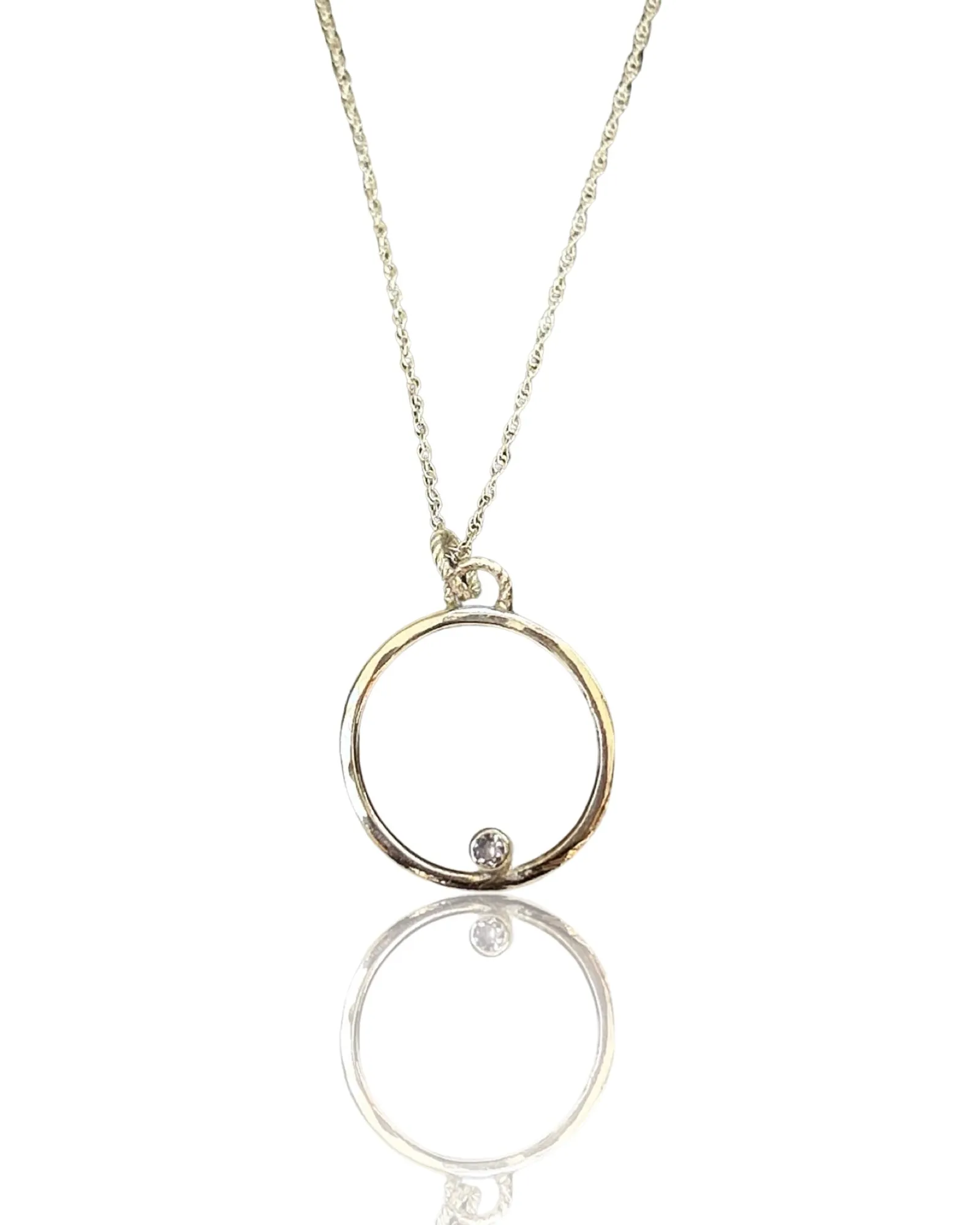 Silver Eternity Necklace With Cubic Zirconia