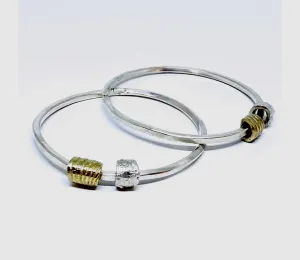 Silver sea charm bangle