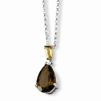 Smokey Quartz and Citrine Necklace