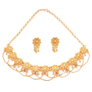 Sohini - Flower Chain Choker Necklace Set