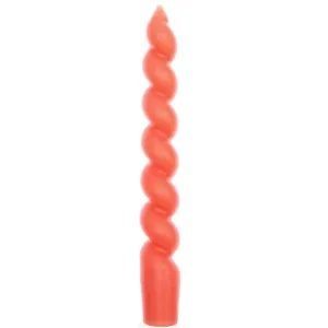 Spiral Candle - Coral 18cm