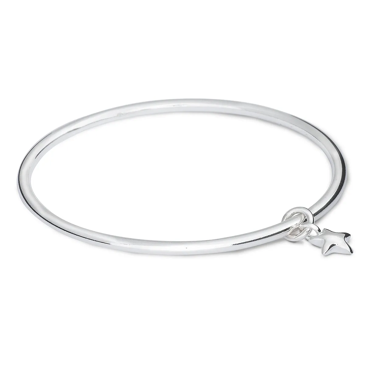 Stardust Silver Charm Bangle