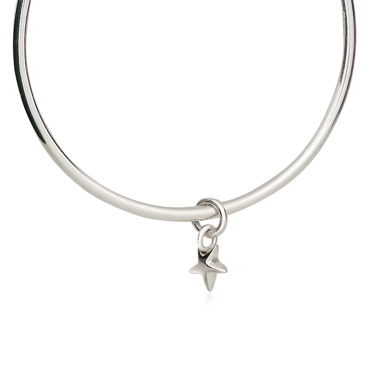 Stardust Silver Charm Bangle