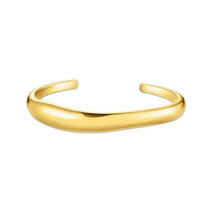 Sterling Silver Bold Elegance Organic Shaped Gold Pated Bangle AR116-413-39