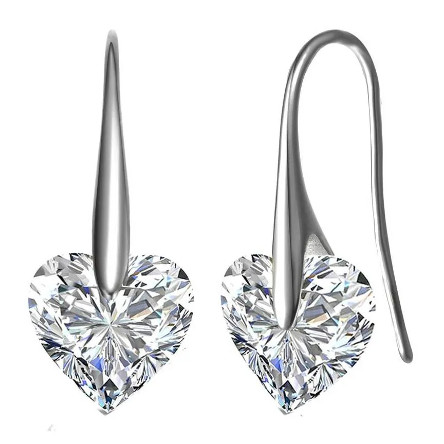 Sterling Silver Cubic Zirconia Party Heart Earrings