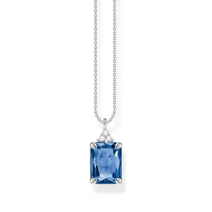 STERLING SILVER HERITAGE BLUE STONE NECKLACE 40-45CM