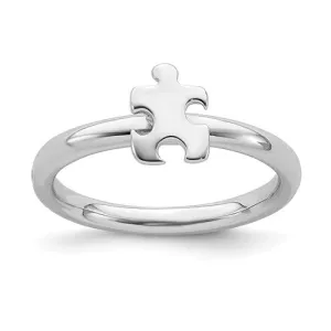 Sterling Silver Stackable Expressions Autism Awareness Puzzle Piece Ring