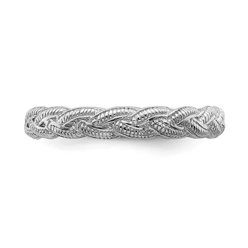 Sterling Silver Stackable Expressions Braided Twist Ring