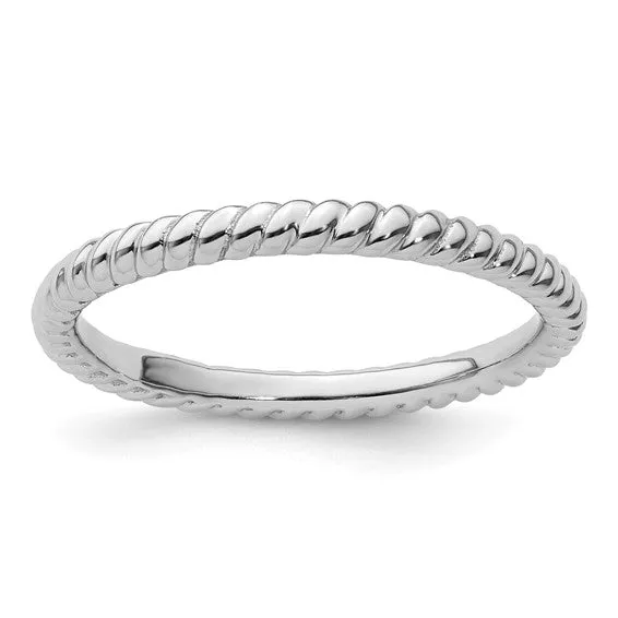 Sterling Silver Stackable Expressions Twisted 2.25mm Ring