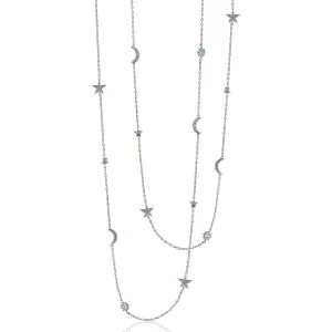 Sun, Moon and Stars 40-Inch Blue Topaz Necklace