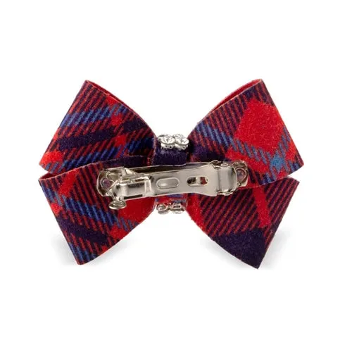 Susan Lanci Scotty Nouveau Hair Bow - Chestnut Plaid