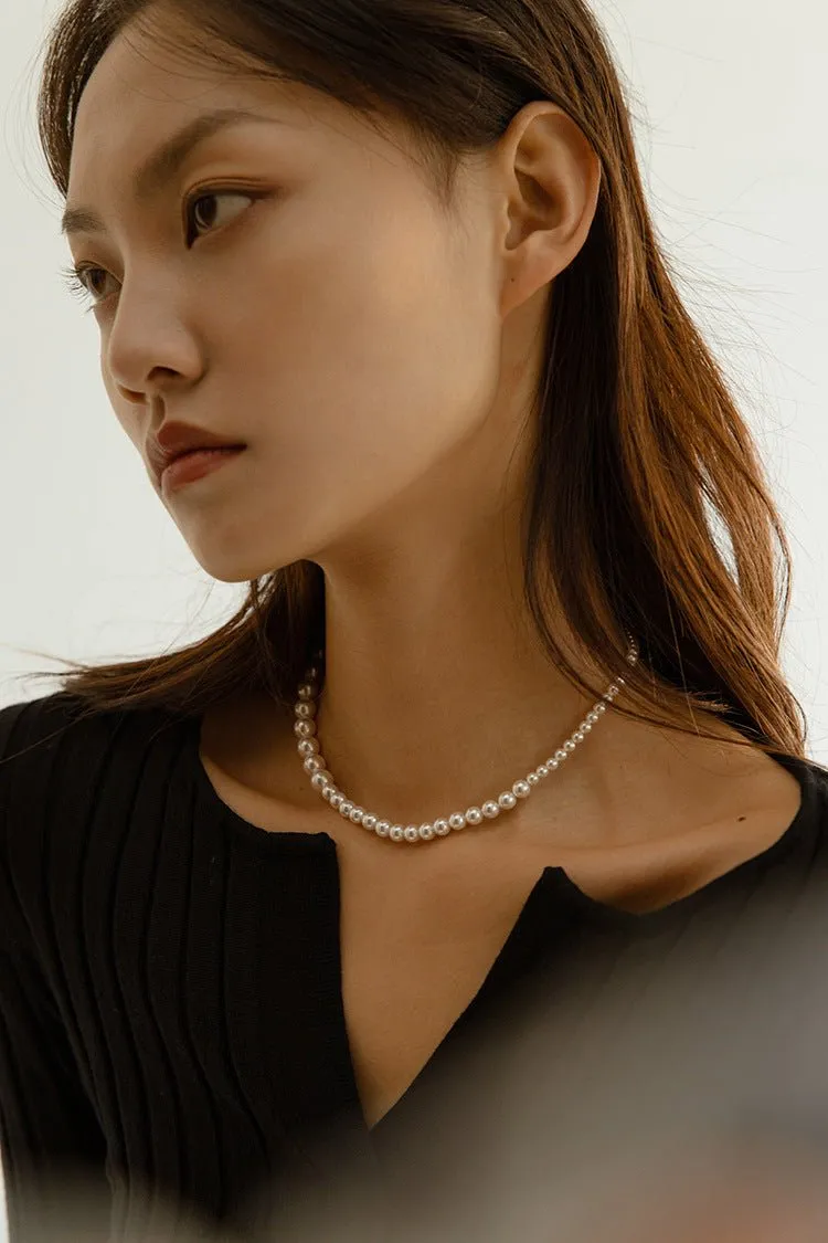 Swarovski Pearl Gradient Collarbone Necklace