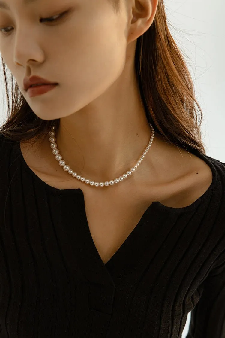 Swarovski Pearl Gradient Collarbone Necklace