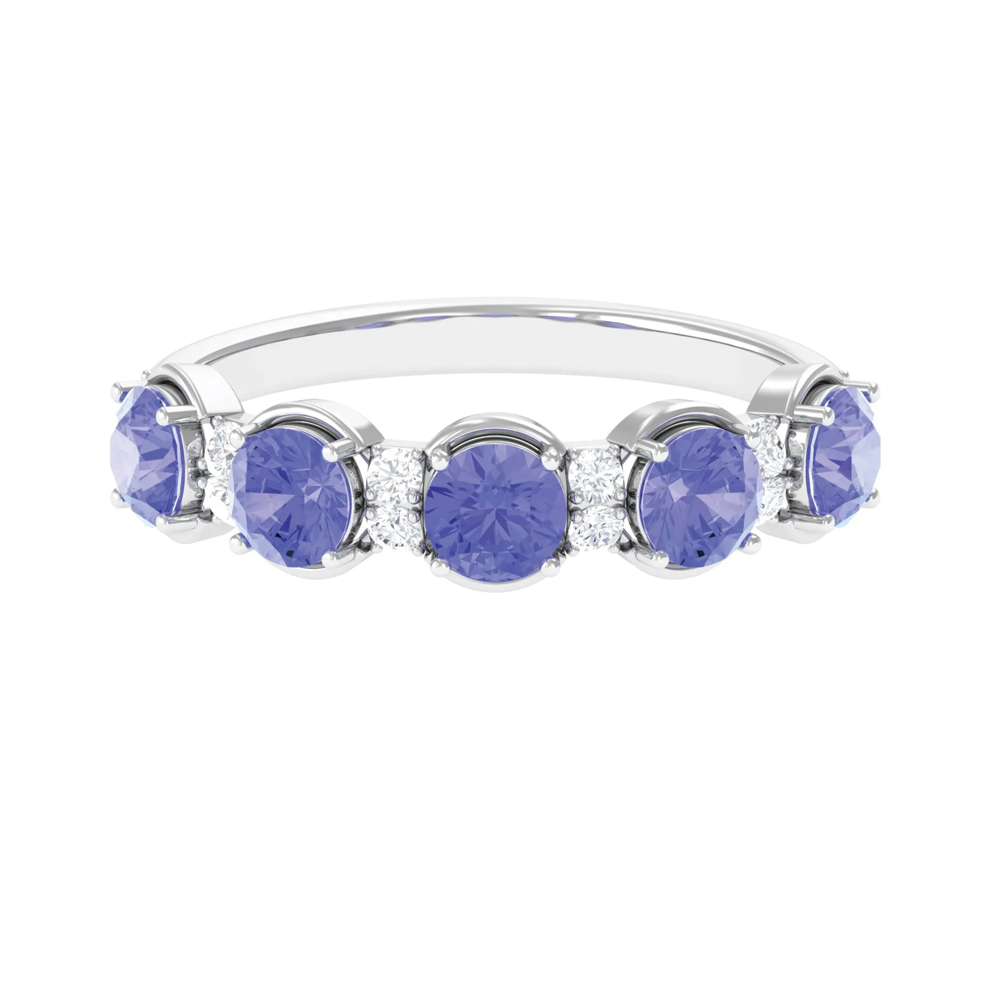 Tanzanite Wedding Half Eternity Ring