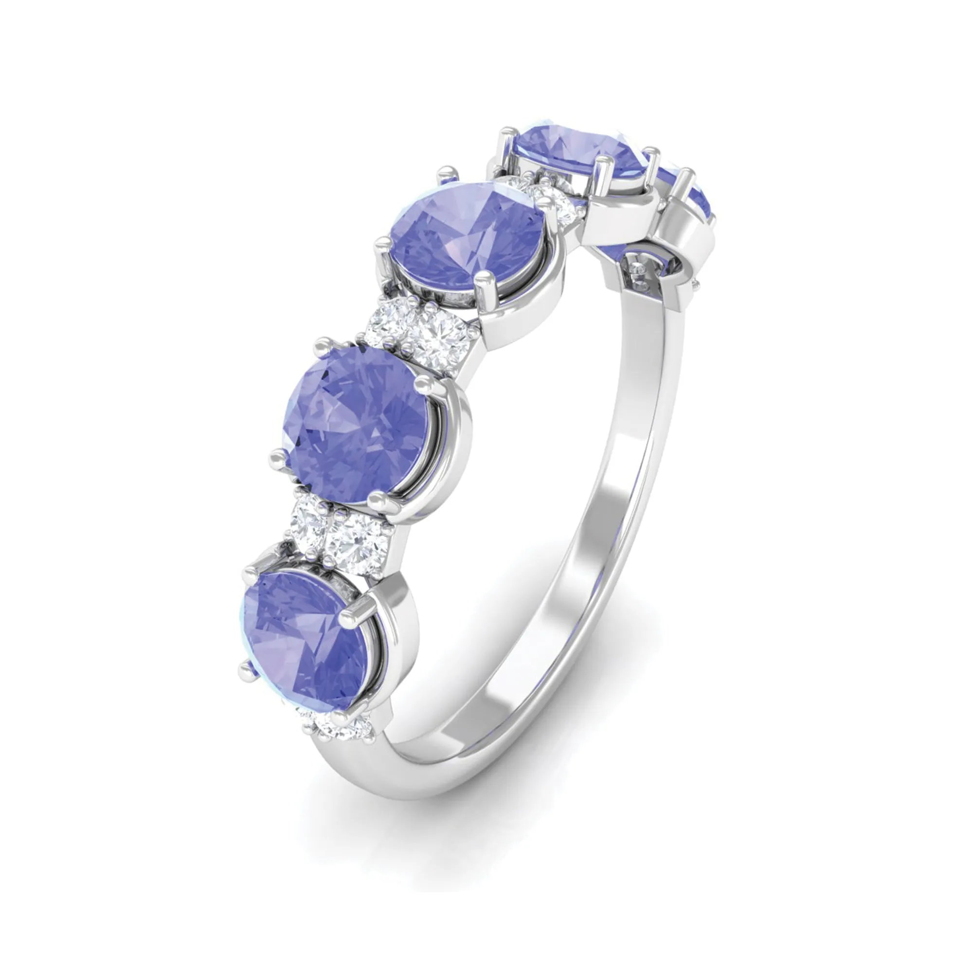 Tanzanite Wedding Half Eternity Ring