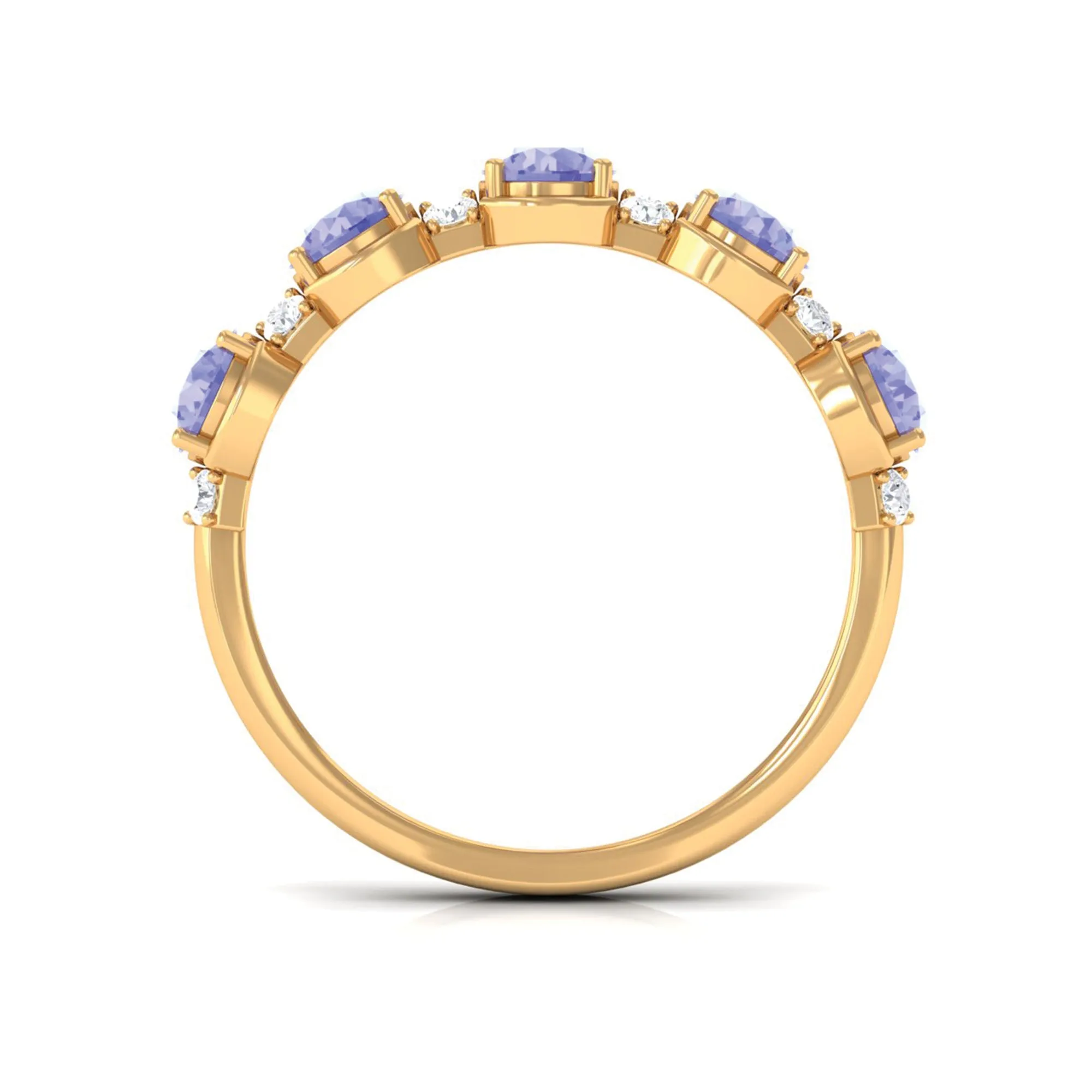 Tanzanite Wedding Half Eternity Ring