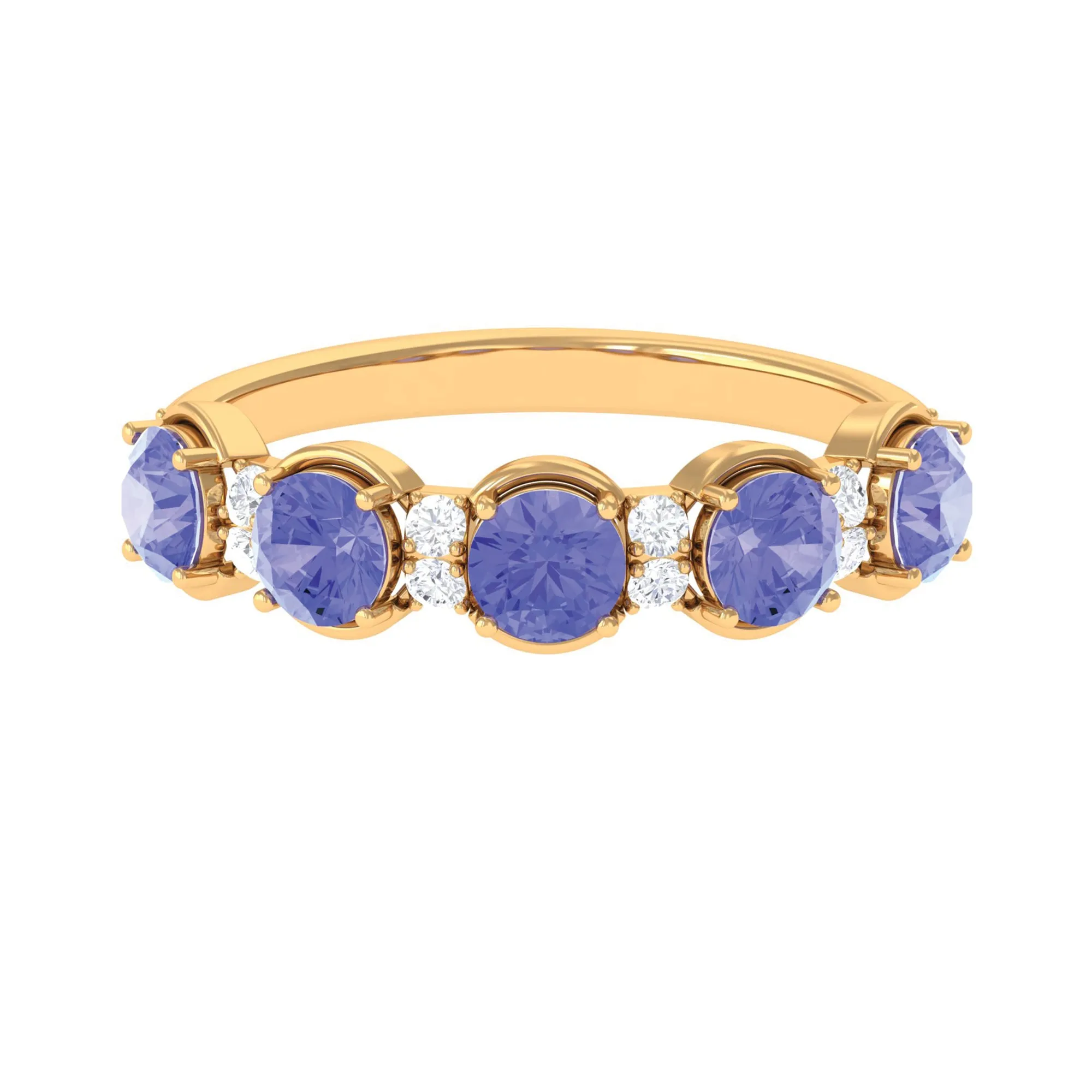 Tanzanite Wedding Half Eternity Ring