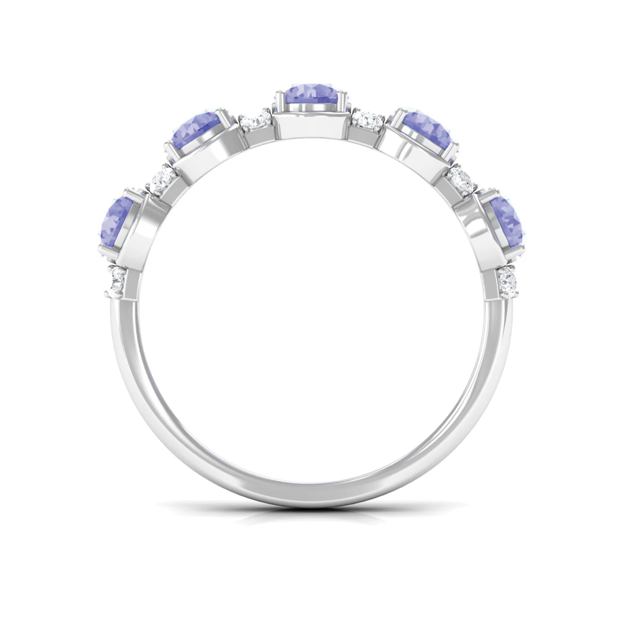 Tanzanite Wedding Half Eternity Ring