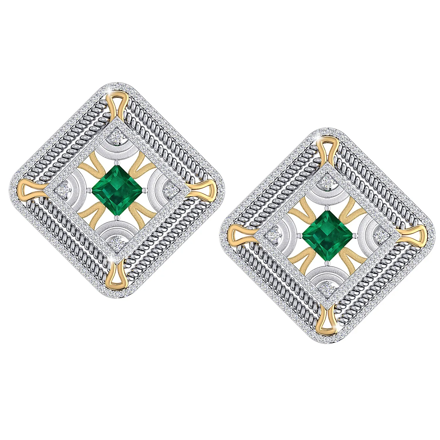 THE KAALEEN EMERALD STUDS