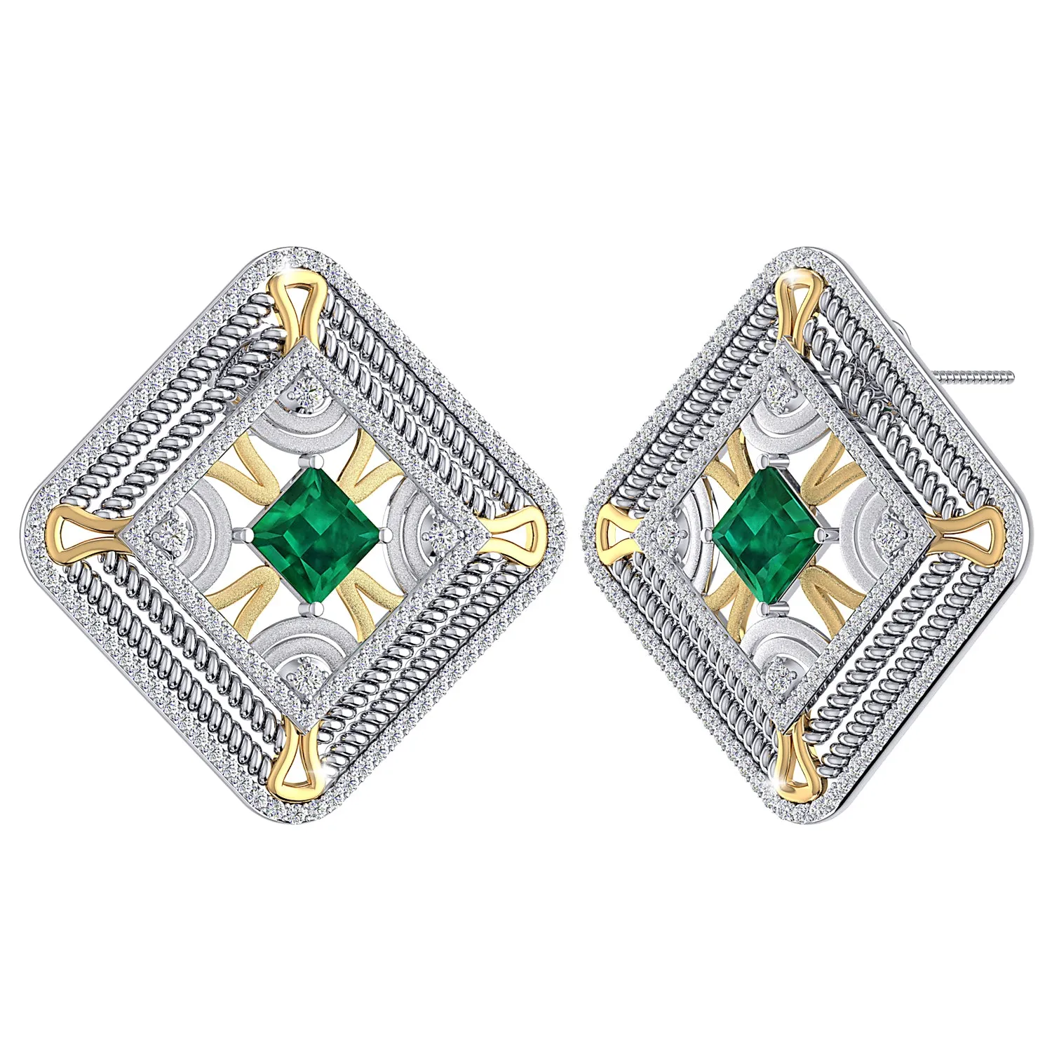 THE KAALEEN EMERALD STUDS