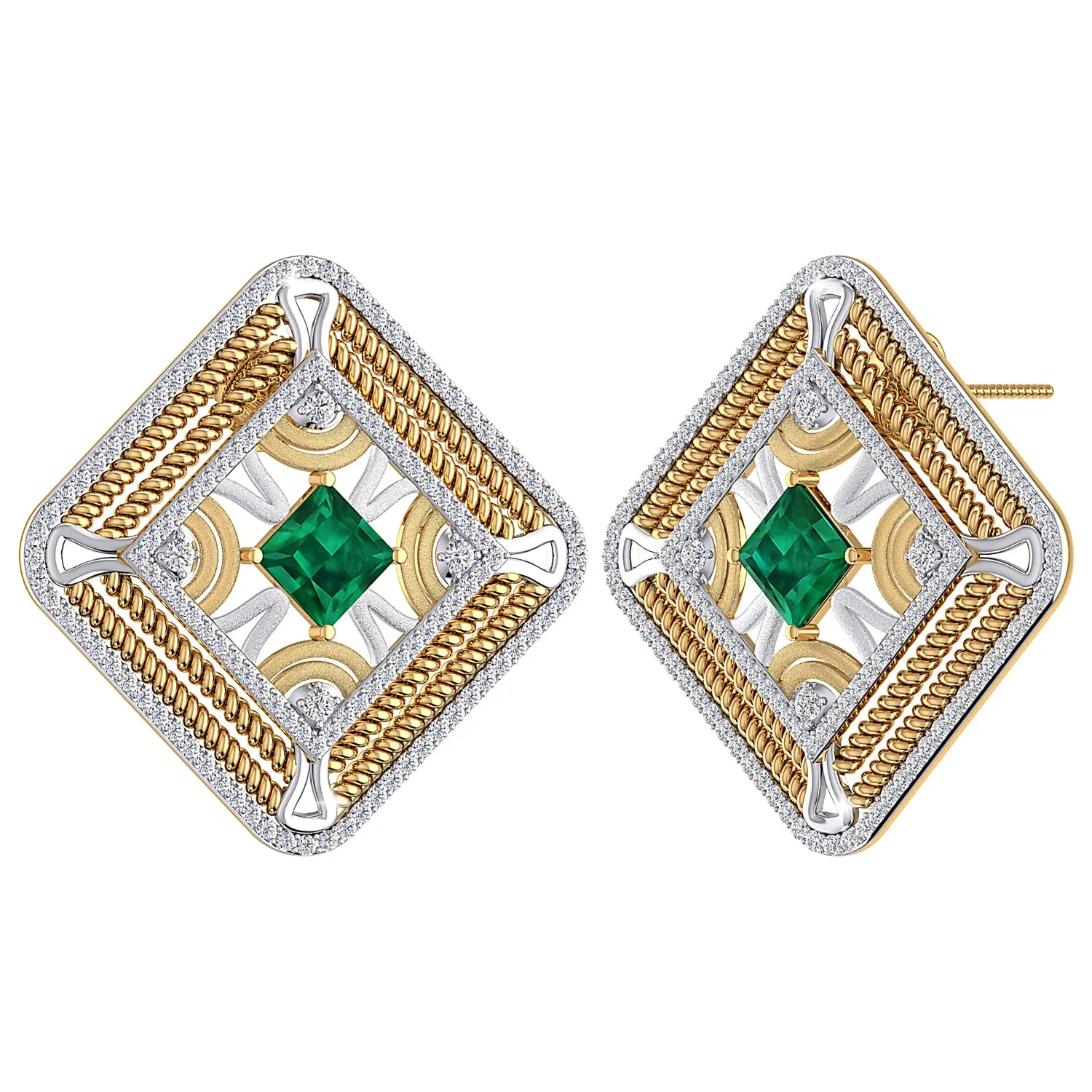 THE KAALEEN EMERALD STUDS