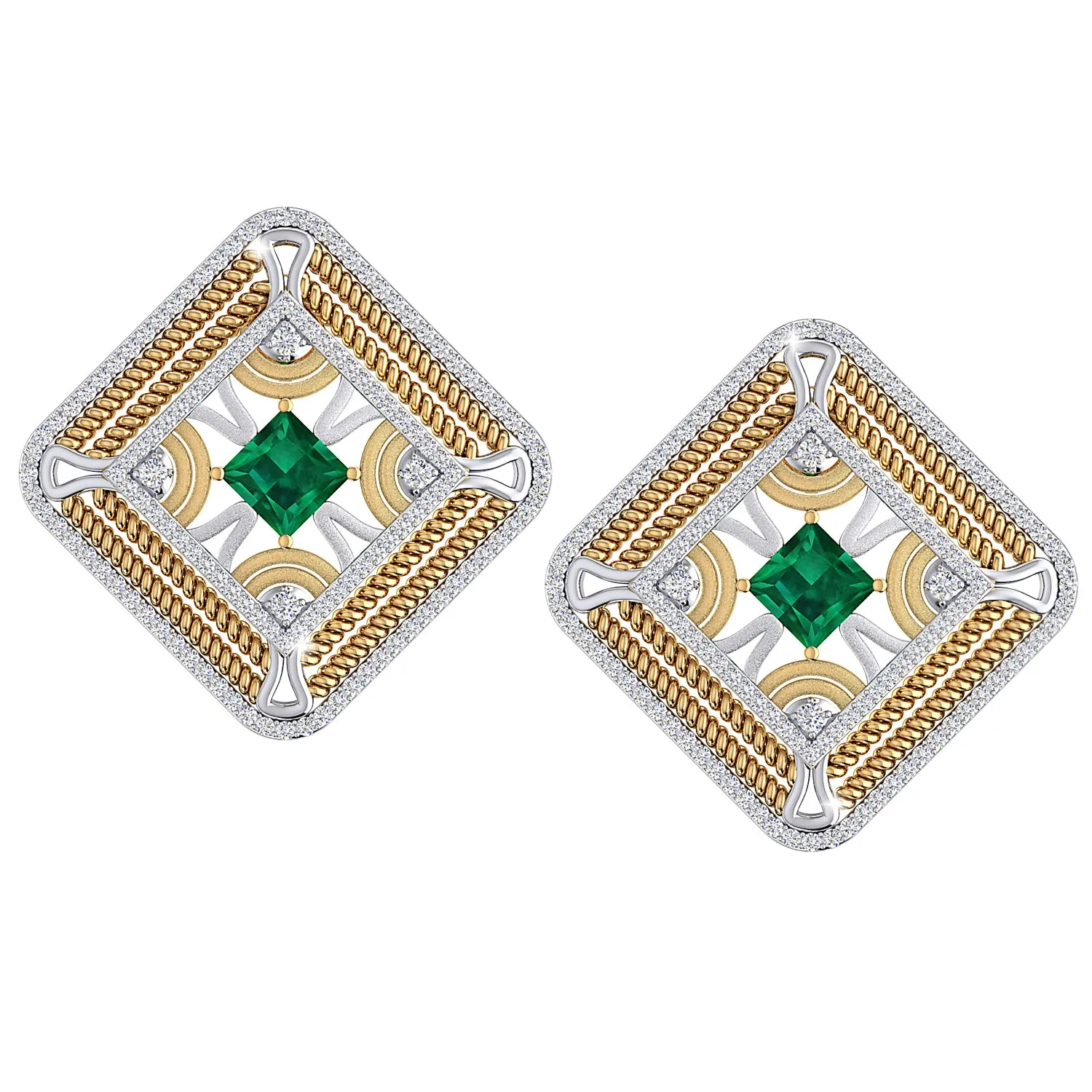 THE KAALEEN EMERALD STUDS