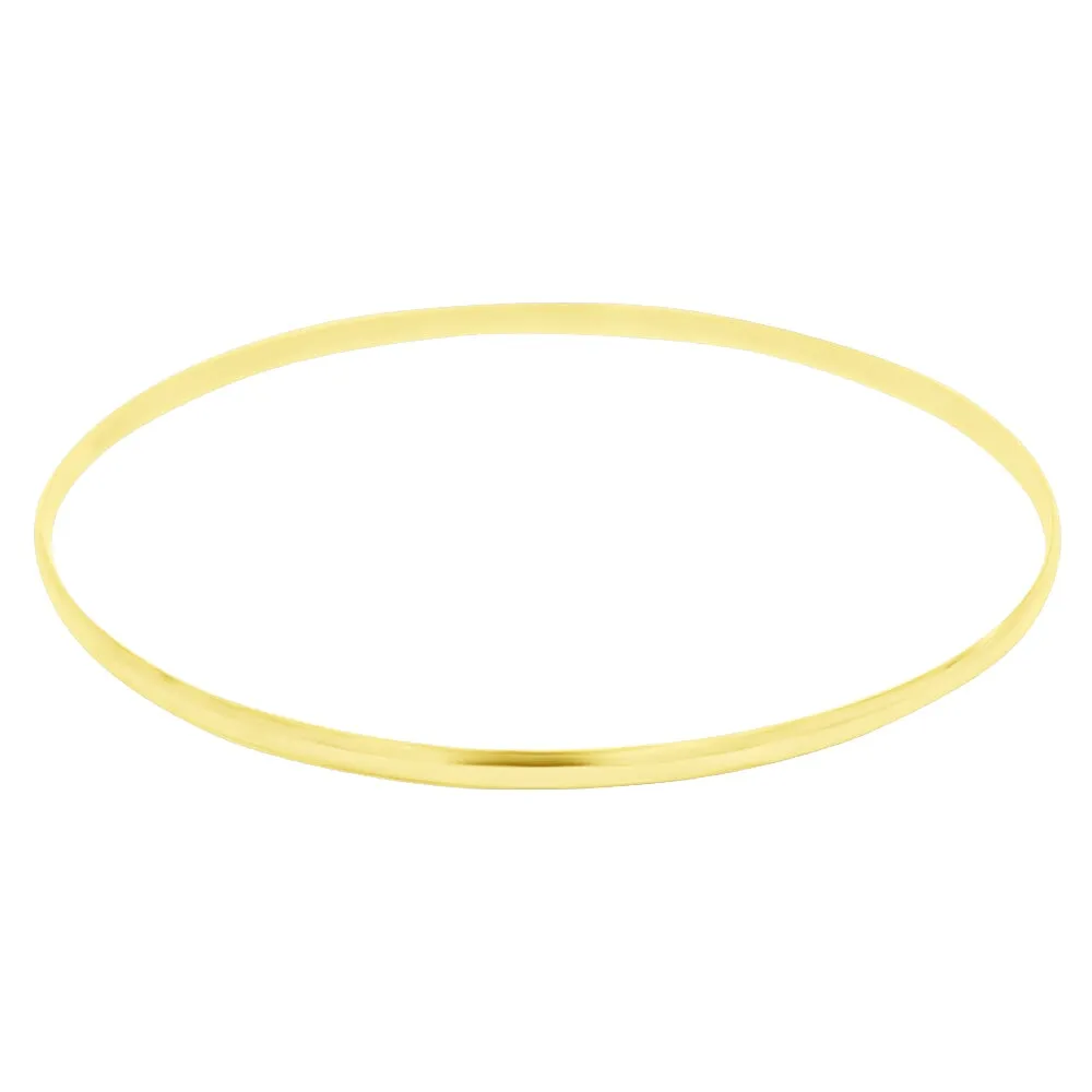 Thin Skinny Bangle Solid 10K Gold Women's Bracelet