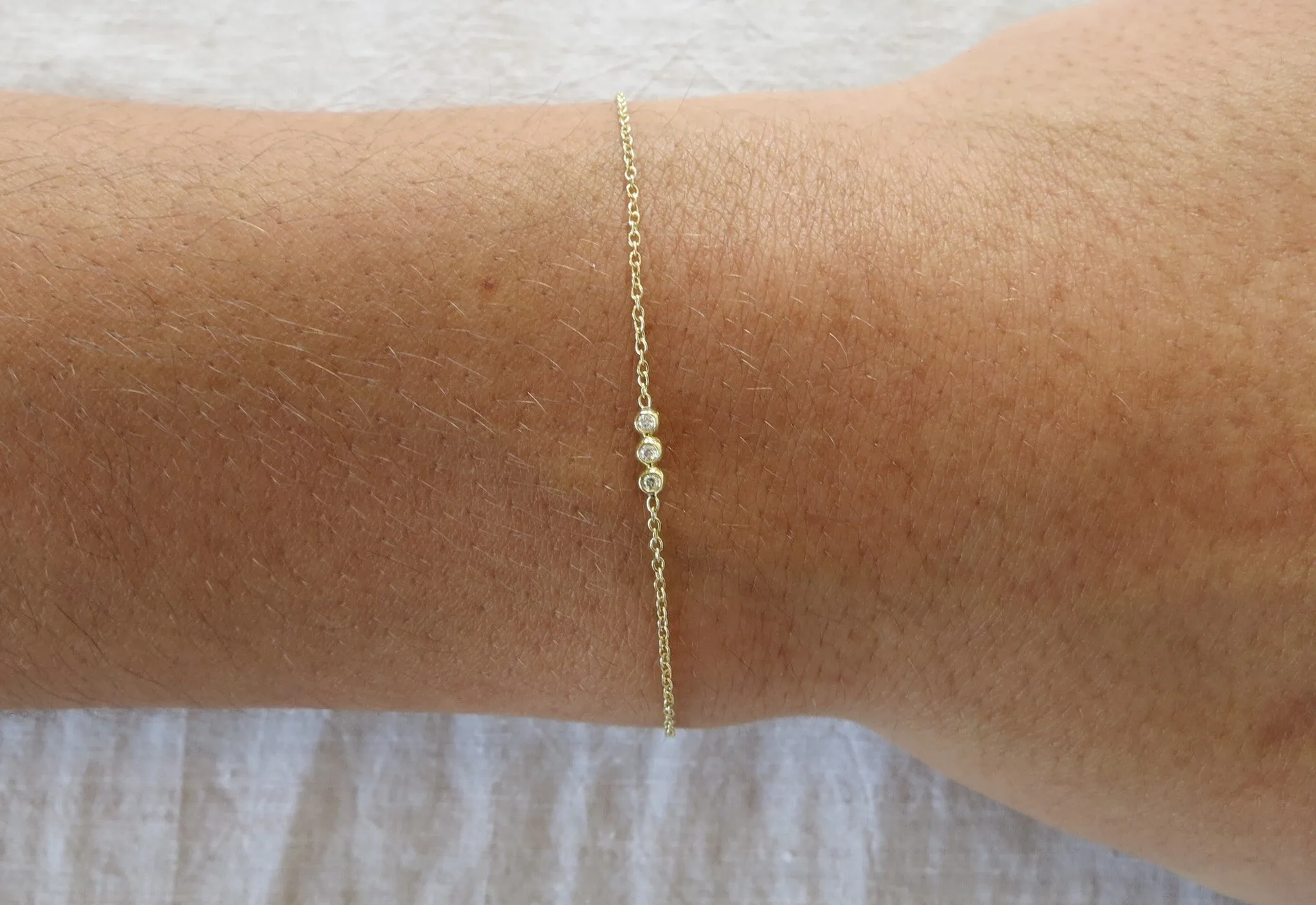 Three Droplet Diamond Bracelet