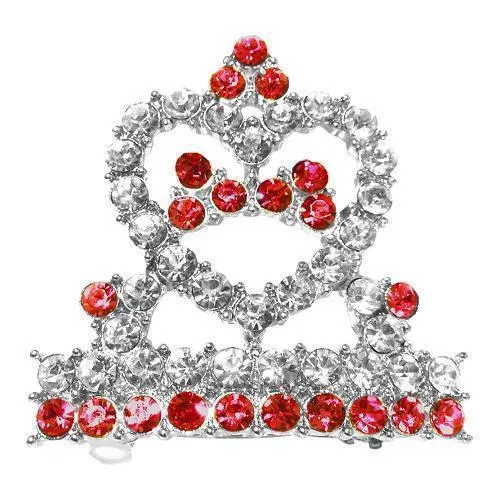 Tiara Dog Barrette Red