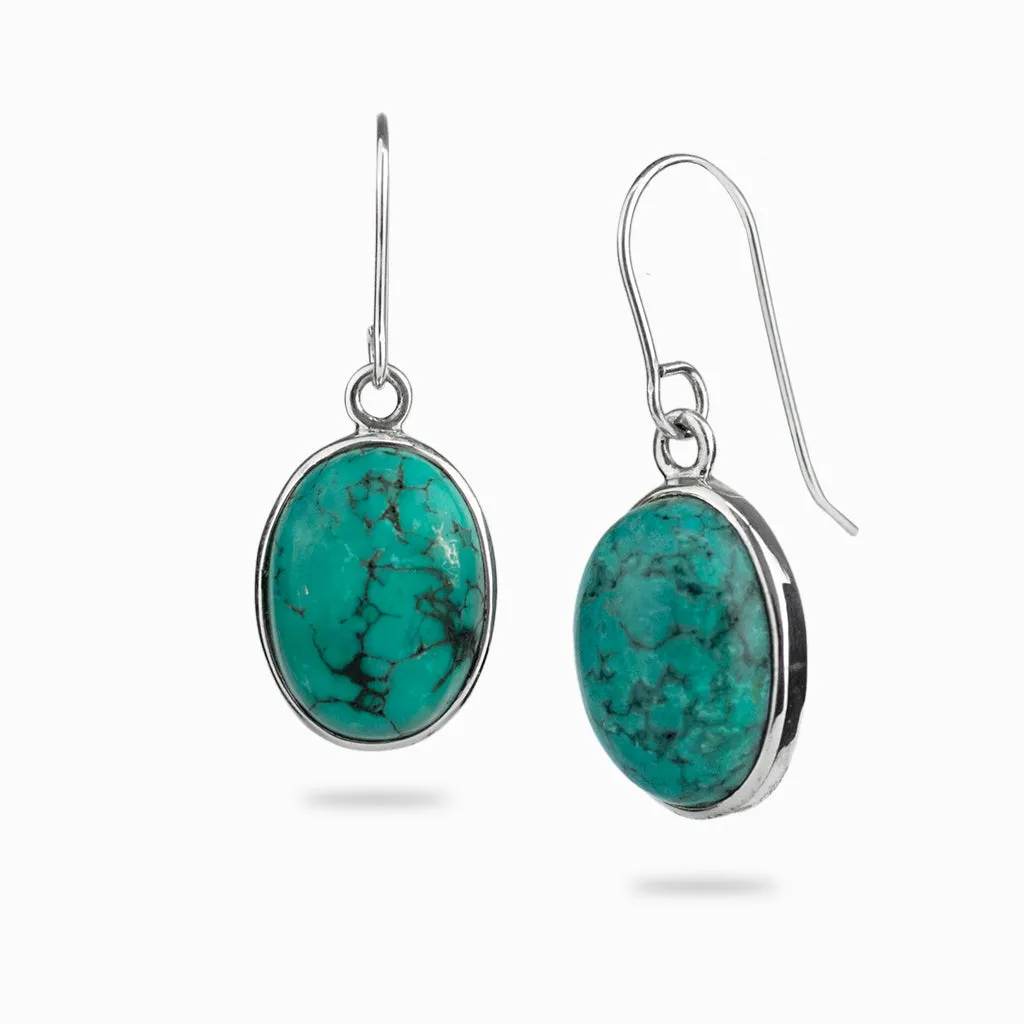 Tibetan Turquoise Drop Earrings