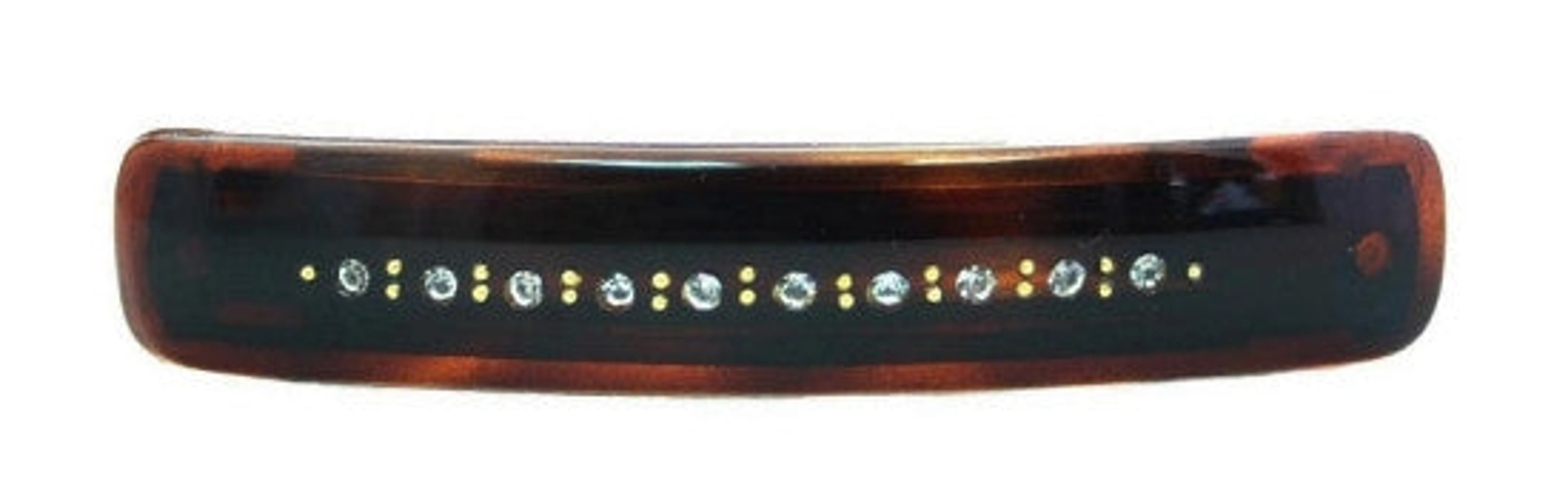 Tortoise Shell Barrette With 12 Stones