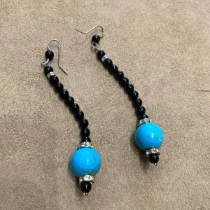 Turquoise ball drop earrings