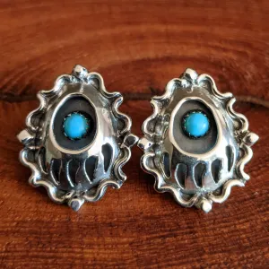 Turquoise Bear Paw Earrings by Annie Spencer GJ-ERN-0061