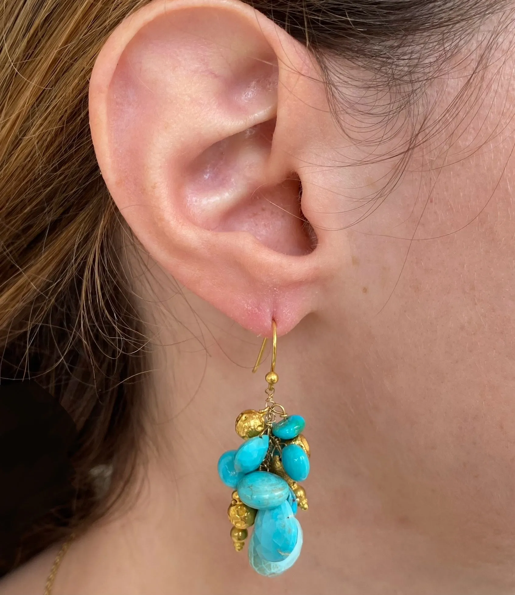 Turquoise Cluster Earrings