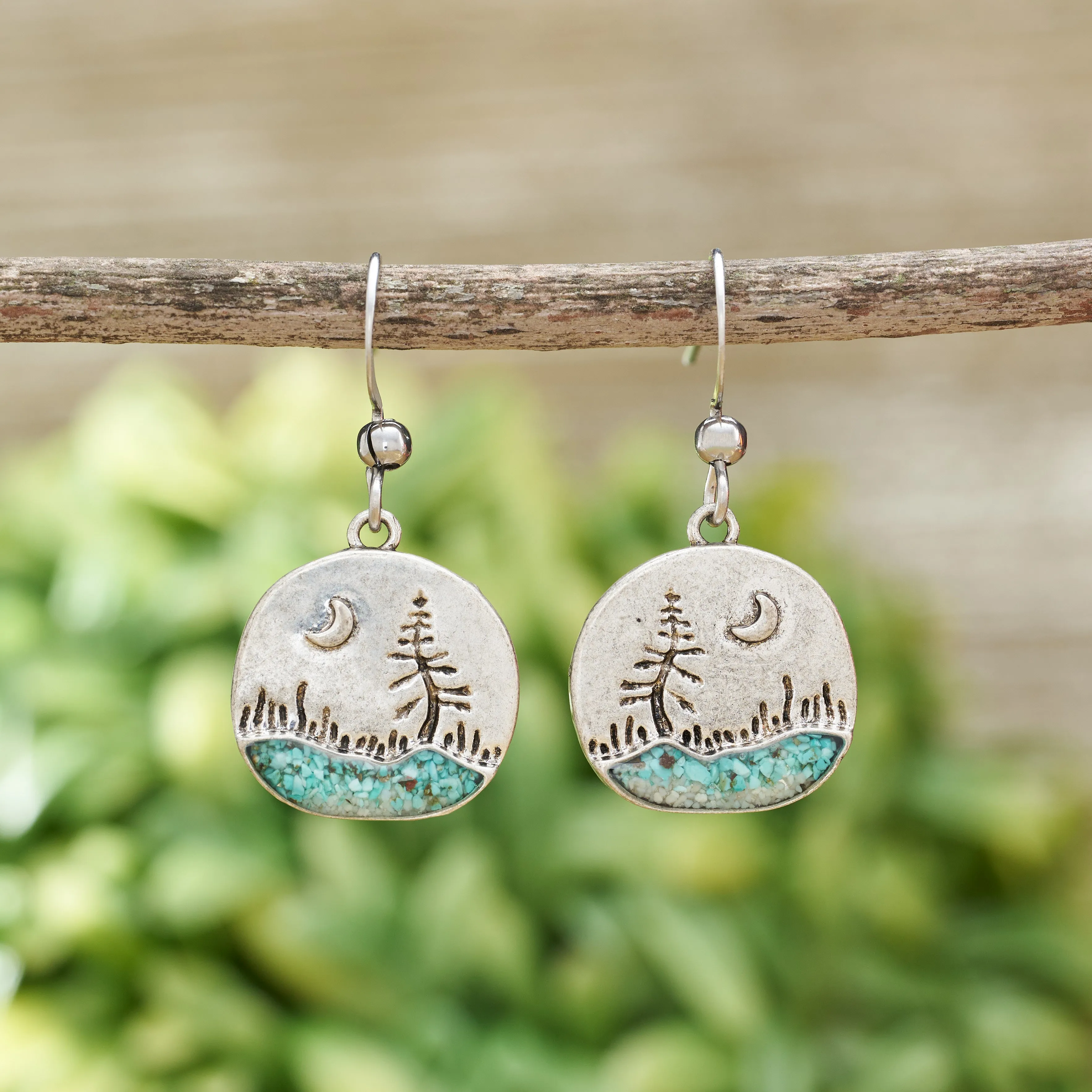 Turquoise Crescent River Earrings