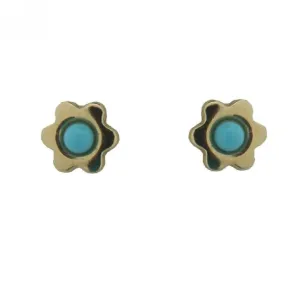 Turquoise Flower Studs