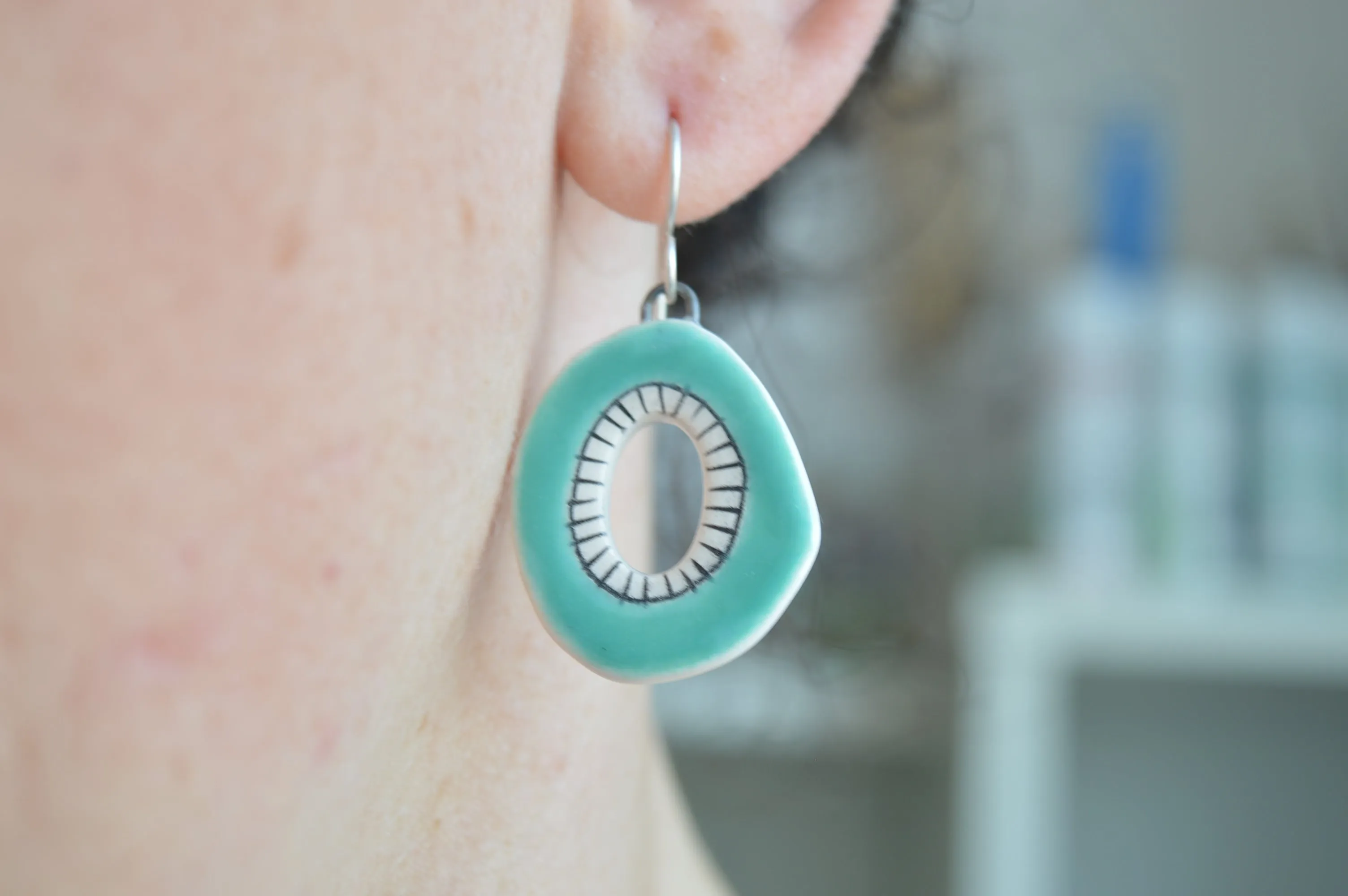 Turquoise little hoops