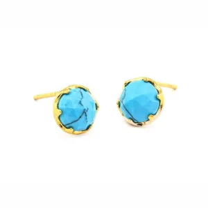 Turquoise Stud Earring- Gold