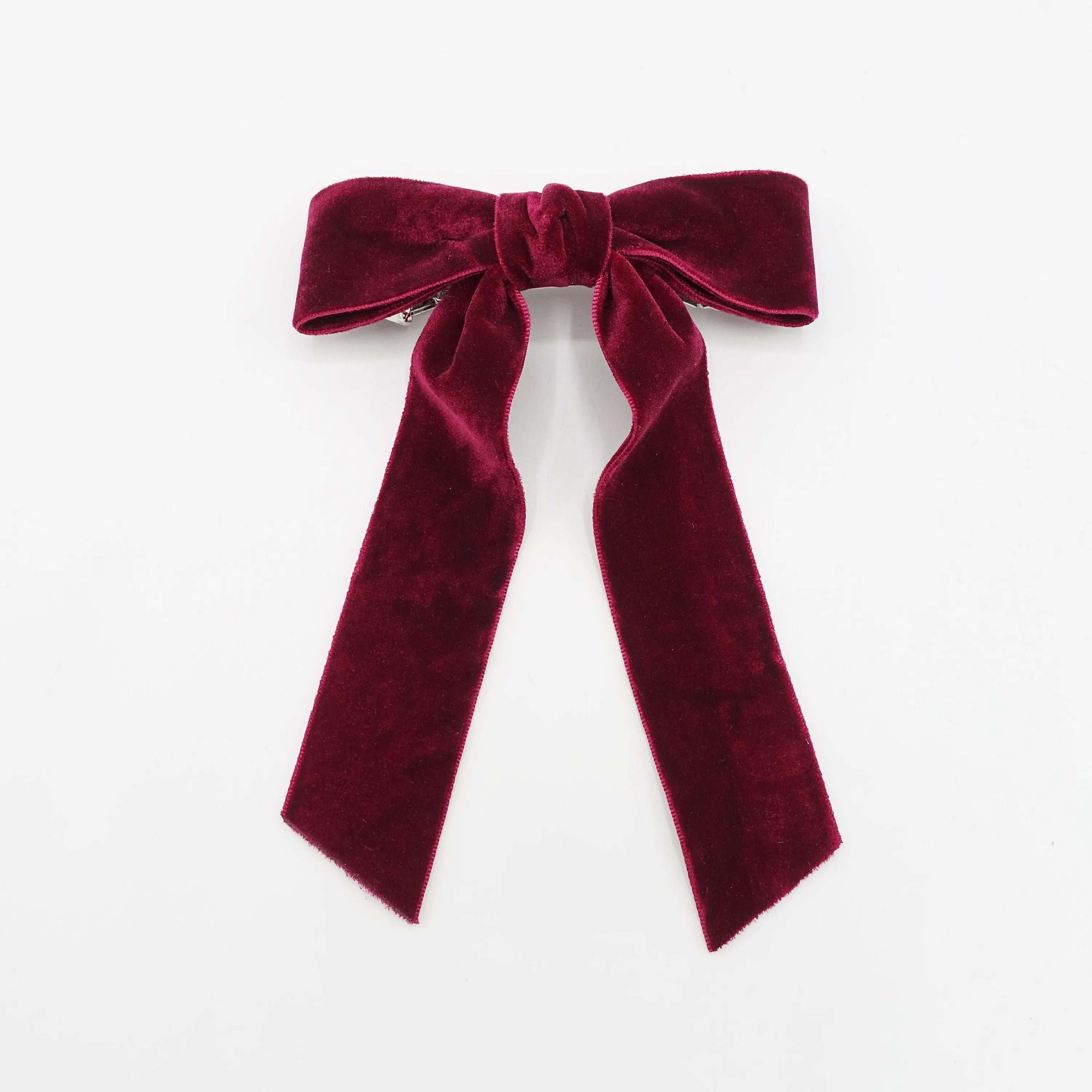 velvet hair bow with tail double faced velvet basic women hair accessory