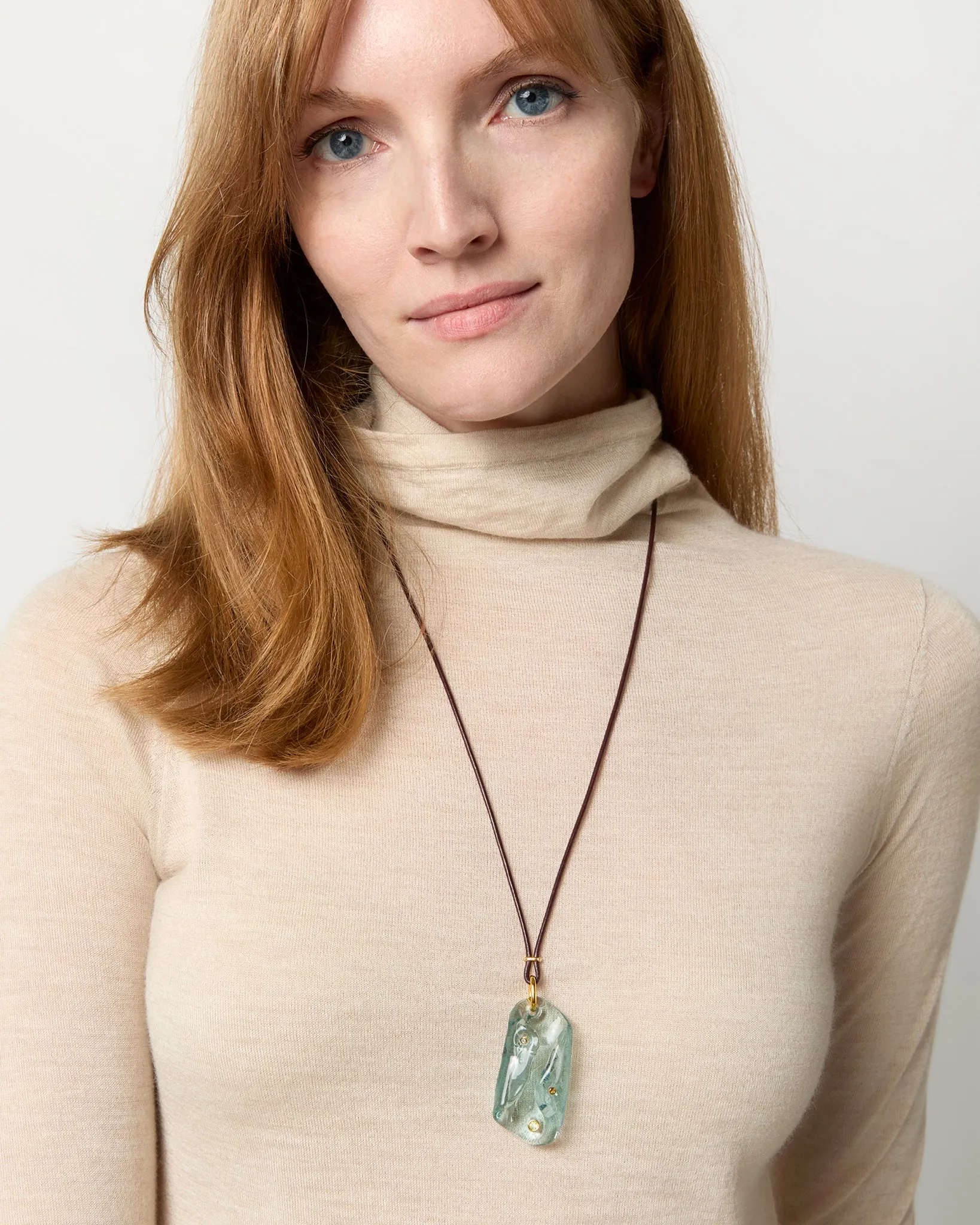 Vetri Cord Necklace in Aqua