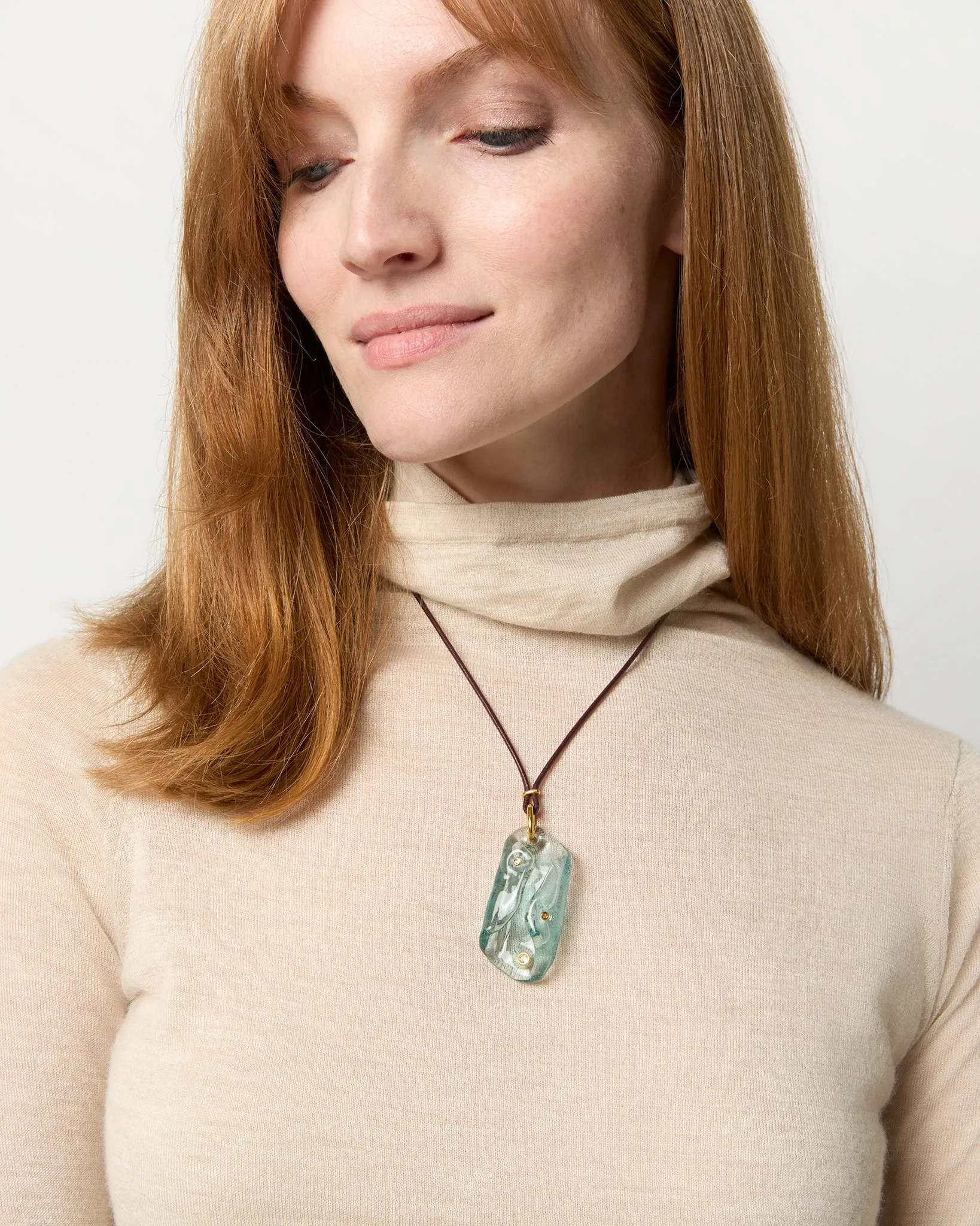 Vetri Cord Necklace in Aqua