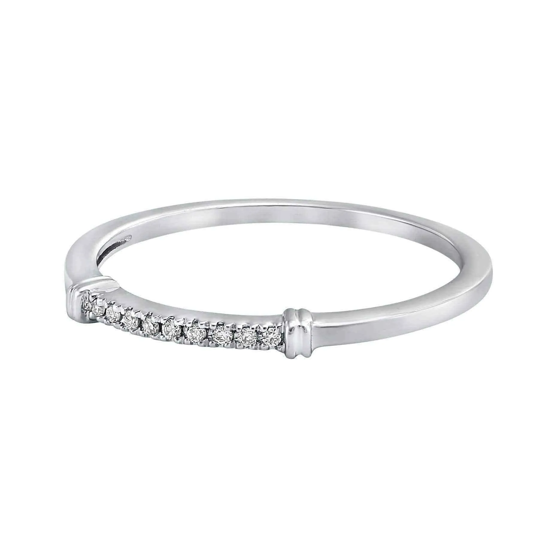 White gold diamond band rings | 14k Stackable Ring